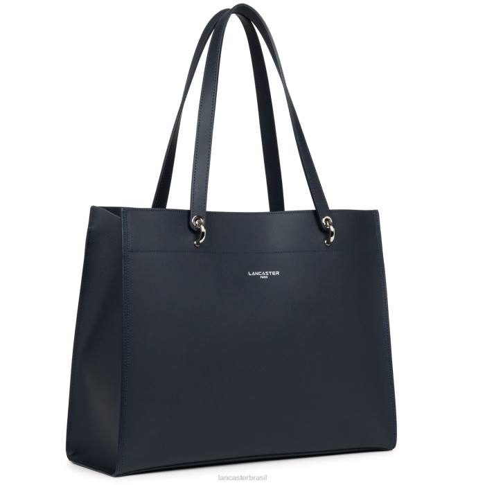 mulheres Lancaster Paris azul fonce-in-argent bolsa tote grande pur & element city RBF44172