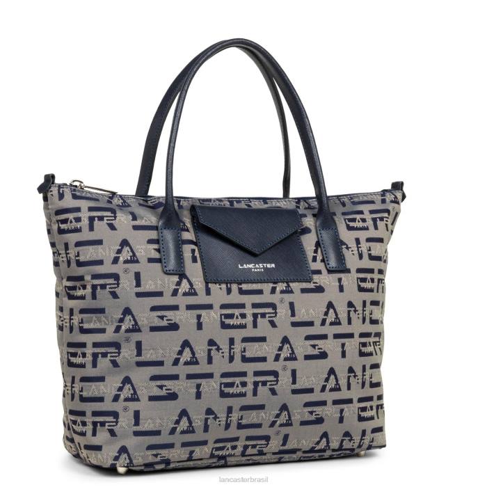 mulheres Lancaster Paris azul fonce m sacola logotipo kba RBF44506