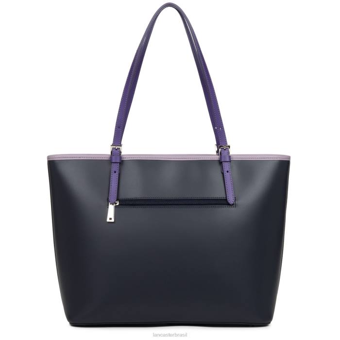 mulheres Lancaster Paris azul fonce-malva-violeta bolsa grande lisa RBF43125