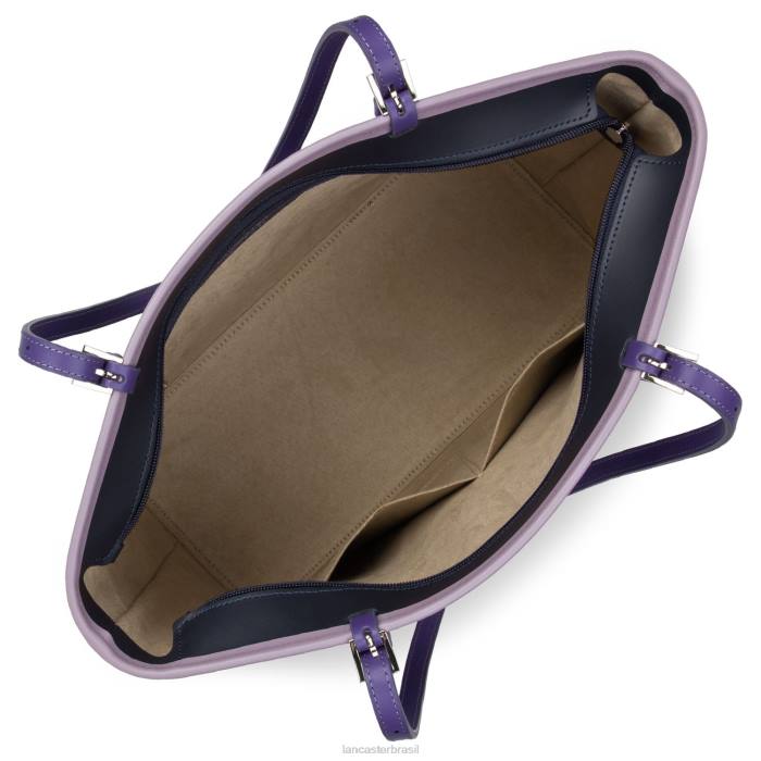 mulheres Lancaster Paris azul fonce-malva-violeta bolsa grande lisa RBF43125
