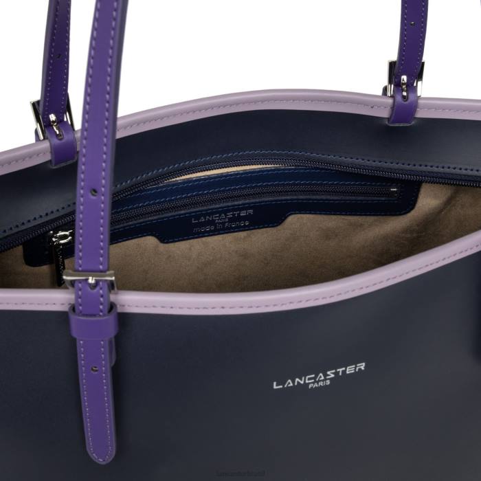 mulheres Lancaster Paris azul fonce-malva-violeta bolsa grande lisa RBF43125