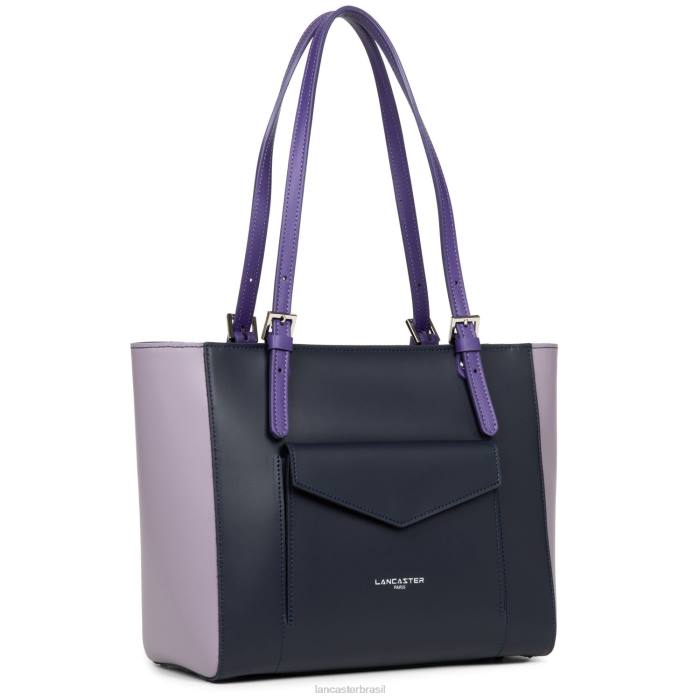 mulheres Lancaster Paris azul fonce-malva-violeta bolsa lisa RBF43559