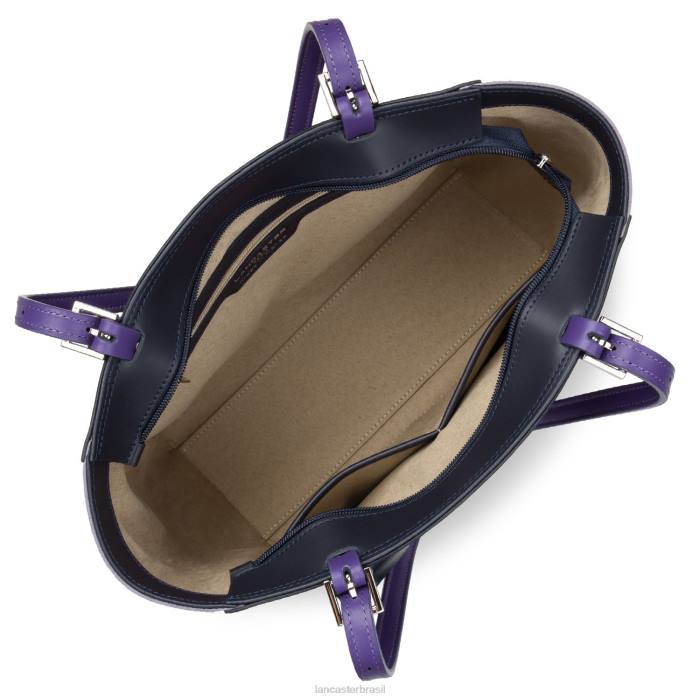 mulheres Lancaster Paris azul fonce-malva-violeta bolsa lisa RBF43559