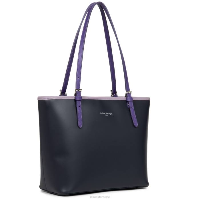 mulheres Lancaster Paris azul fonce-malva-violeta m sacola lisa RBF43108