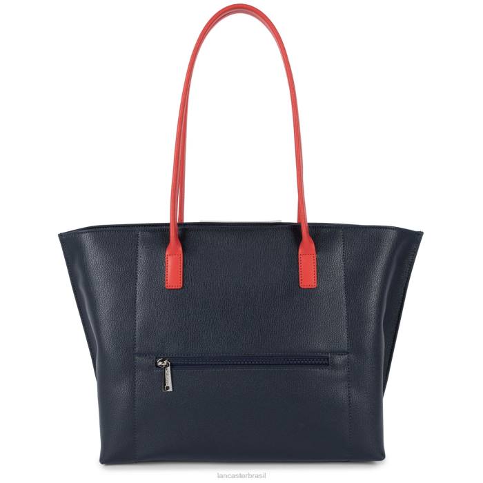 mulheres Lancaster Paris azul fonce-marfim-corail bolsa grande maia RBF4715