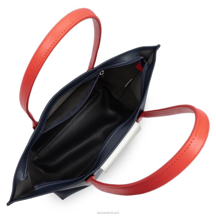 mulheres Lancaster Paris azul fonce-marfim-corail bolsa grande maia RBF4715