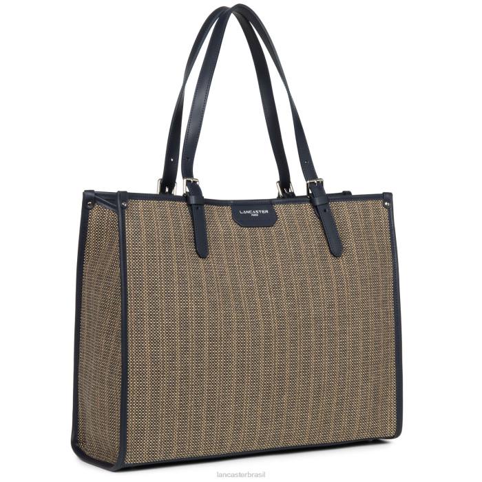 mulheres Lancaster Paris azul fonce-multi bolsa tote midi real RBF43282