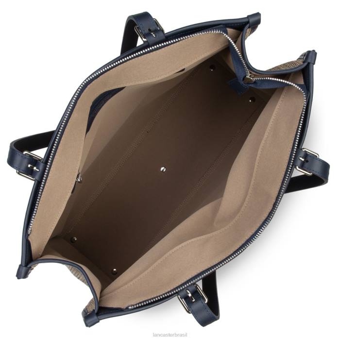 mulheres Lancaster Paris azul fonce-multi bolsa tote midi real RBF43282