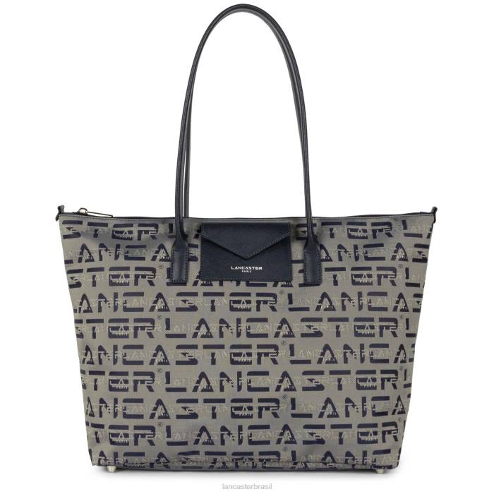 mulheres Lancaster Paris azul fonce sacola grande com logotipo kba RBF42855