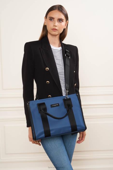 mulheres Lancaster Paris azul m sacola faculdade básica RBF44472