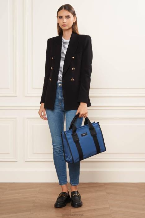 mulheres Lancaster Paris azul m sacola faculdade básica RBF44472