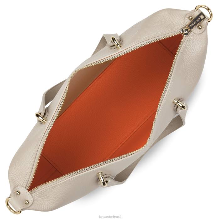 mulheres Lancaster Paris bege-em-laranja bolsa tote foulonne dupla RBF43371