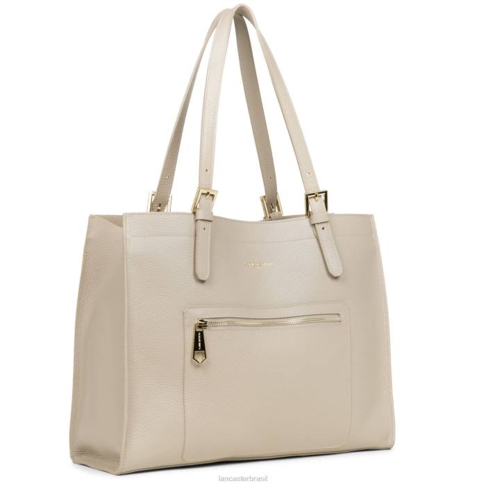 mulheres Lancaster Paris bege-em-laranja bolsa tote grande foulonne dupla RBF42907