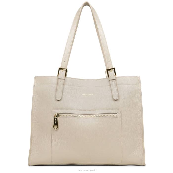 mulheres Lancaster Paris bege-em-laranja bolsa tote grande foulonne dupla RBF42907