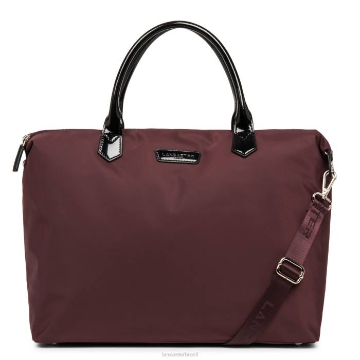 mulheres Lancaster Paris bordeaux-noir bolsa tote grande básica verni RBF43061