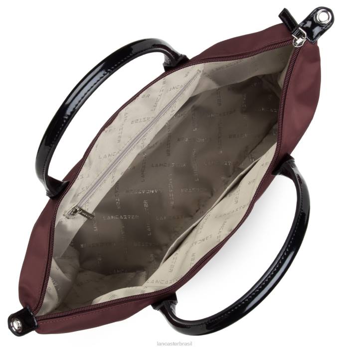 mulheres Lancaster Paris bordeaux-noir bolsa tote grande básica verni RBF43061