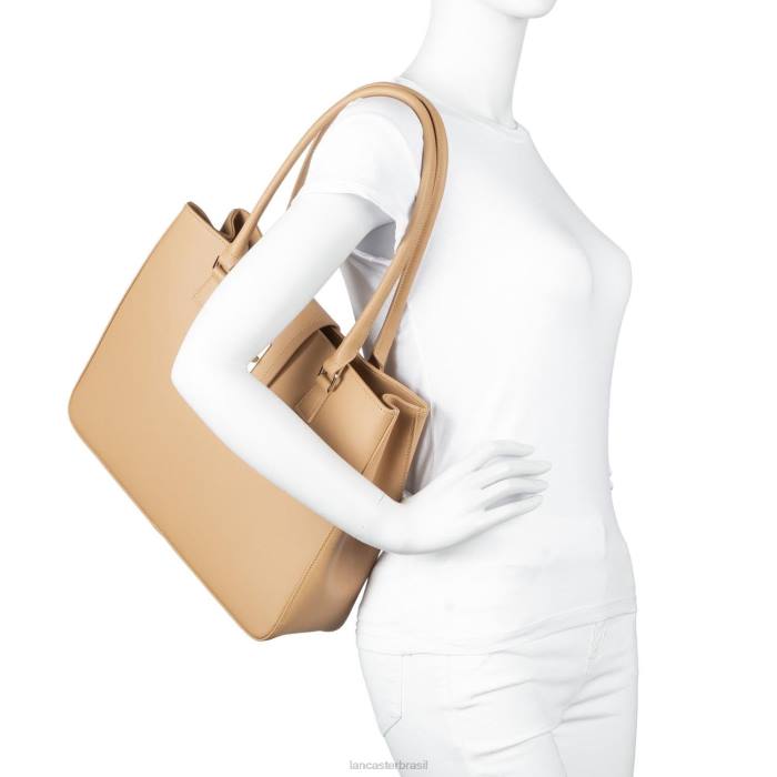 mulheres Lancaster Paris camelo bolsa tote grande city mae RBF44426