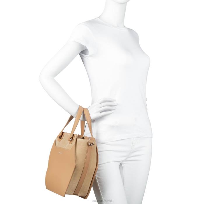 mulheres Lancaster Paris camelo bolsa tote grande lisa ruche RBF43519