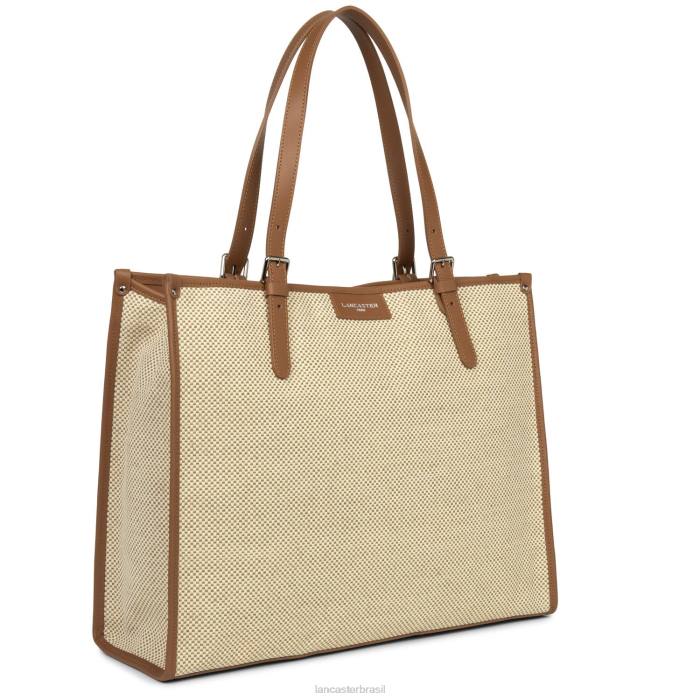 mulheres Lancaster Paris camelo bolsa tote midi real RBF43285