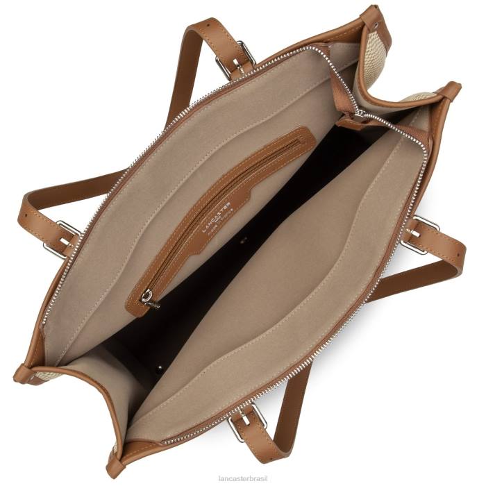mulheres Lancaster Paris camelo bolsa tote midi real RBF43285