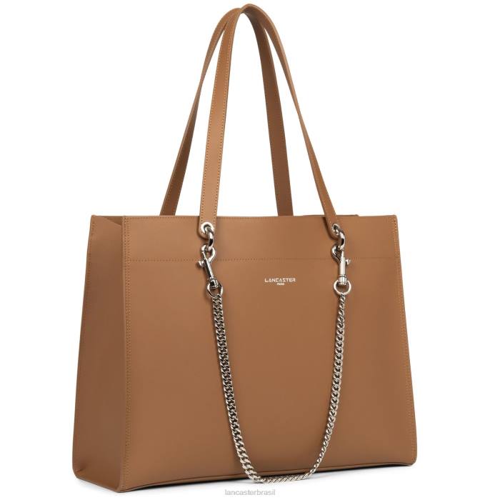 mulheres Lancaster Paris camelo em champanhe bolsa tote grande pur & element city RBF44180