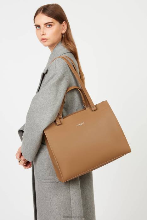 mulheres Lancaster Paris camelo em champanhe bolsa tote pur & element city RBF44518