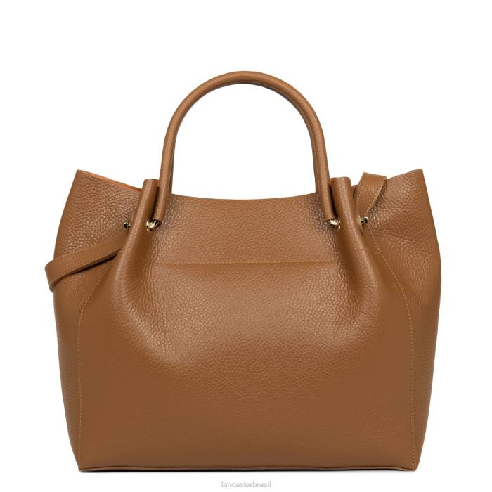 mulheres Lancaster Paris camelo em laranja bolsa tote foulonne dupla RBF42980