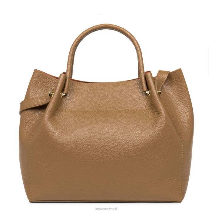 mulheres Lancaster Paris camelo em potiron bolsa tote foulonne dupla RBF42984