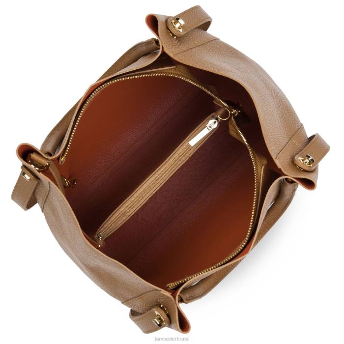 mulheres Lancaster Paris camelo em potiron bolsa tote foulonne dupla RBF42984