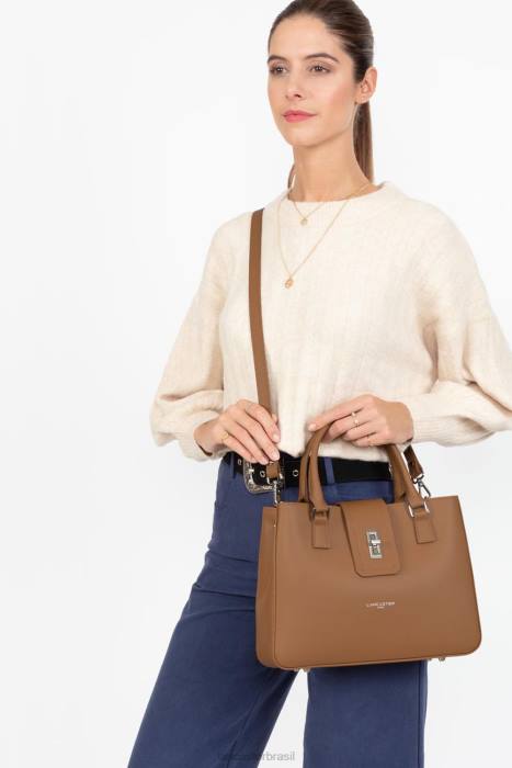 mulheres Lancaster Paris camelo m sacola cidade mae RBF43592