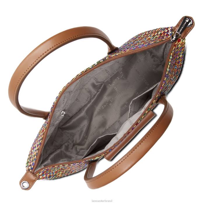 mulheres Lancaster Paris camelo multi bolsa tote real damier tresse RBF43491