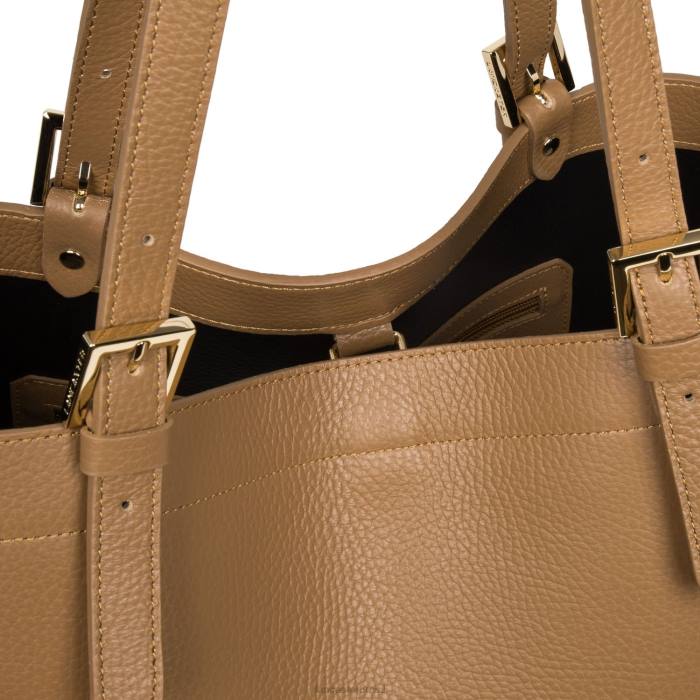 mulheres Lancaster Paris camelo noir bolsa tote extra grande foulonne dupla RBF43816