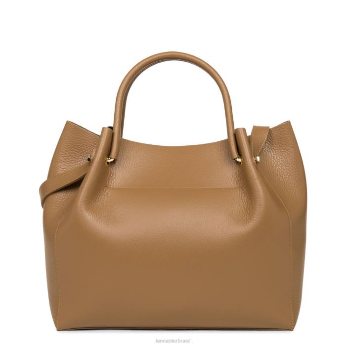 mulheres Lancaster Paris camelo noir bolsa tote foulonne dupla RBF42988