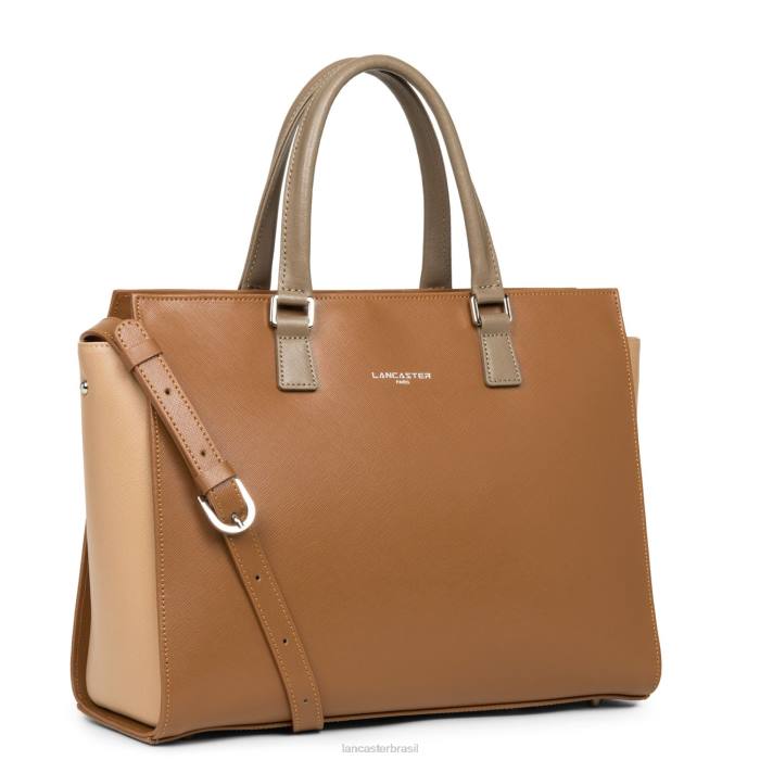 mulheres Lancaster Paris camelo-nu-vison bolsa tote saffiano intemporel RBF43629
