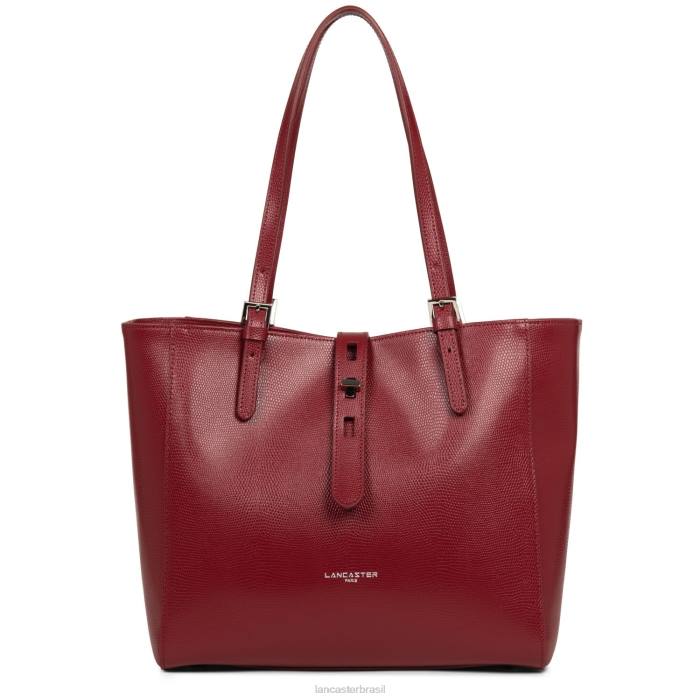 mulheres Lancaster Paris carmim bolsa tote lucertola RBF44358