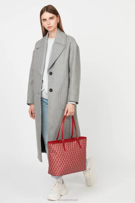 mulheres Lancaster Paris carmim ícone de sacola grande RBF42518