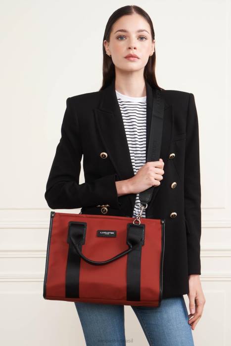 mulheres Lancaster Paris carmim m sacola faculdade básica RBF44469