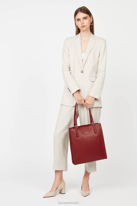 mulheres Lancaster Paris carmin-em-blush bolsa tote foulonne dupla RBF43363