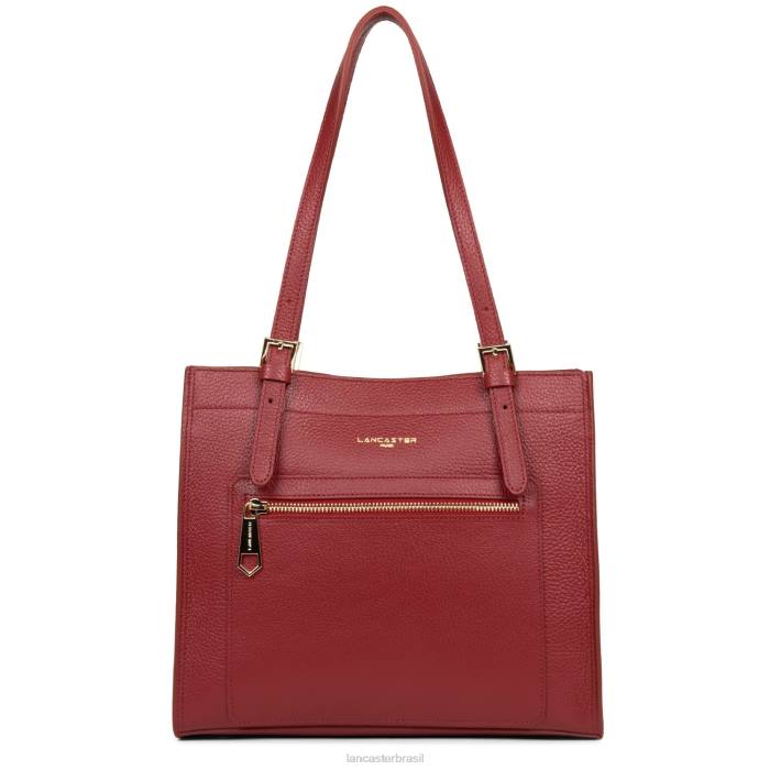 mulheres Lancaster Paris carmin-em-blush m tote bag foulonne duplo RBF42895