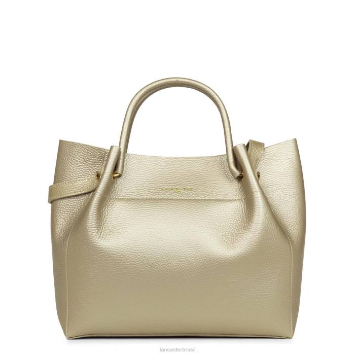 mulheres Lancaster Paris champanhe nu bolsa tote foulonne dupla RBF42979