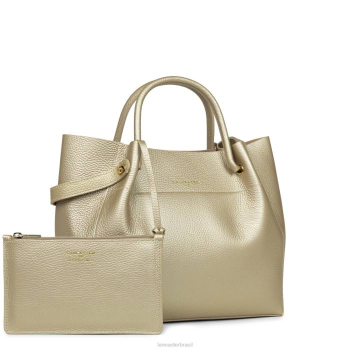 mulheres Lancaster Paris champanhe nu bolsa tote foulonne dupla RBF42979