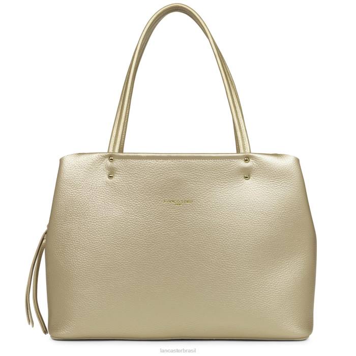 mulheres Lancaster Paris champanhe nu bolsa tote grande foulonne dupla RBF42917