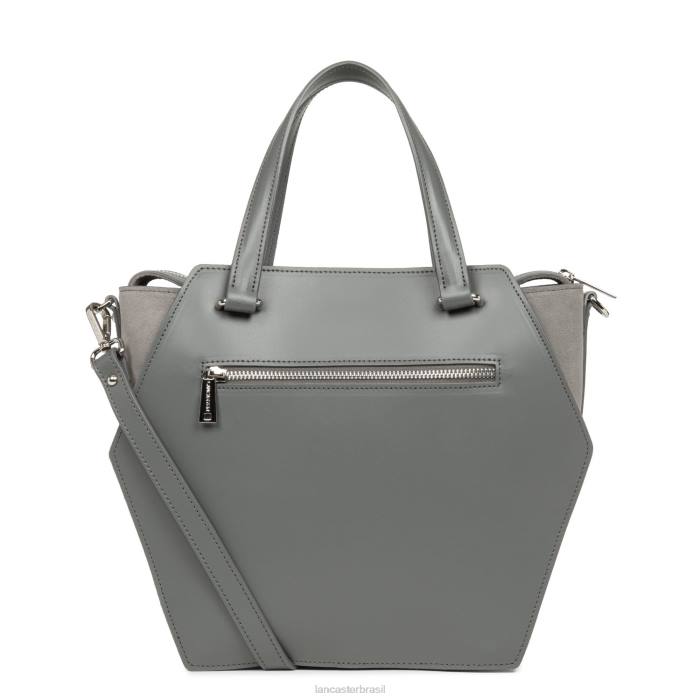 mulheres Lancaster Paris cinza bolsa tote grande lisa ruche RBF43520
