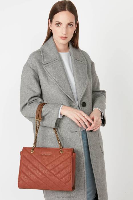 mulheres Lancaster Paris coral bolsa tote matelassê selvagem RBF43257