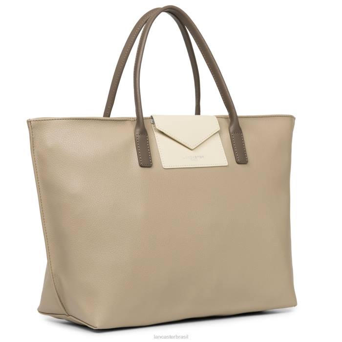 mulheres Lancaster Paris galet-ivoire-taupe bolsa grande maia RBF4728