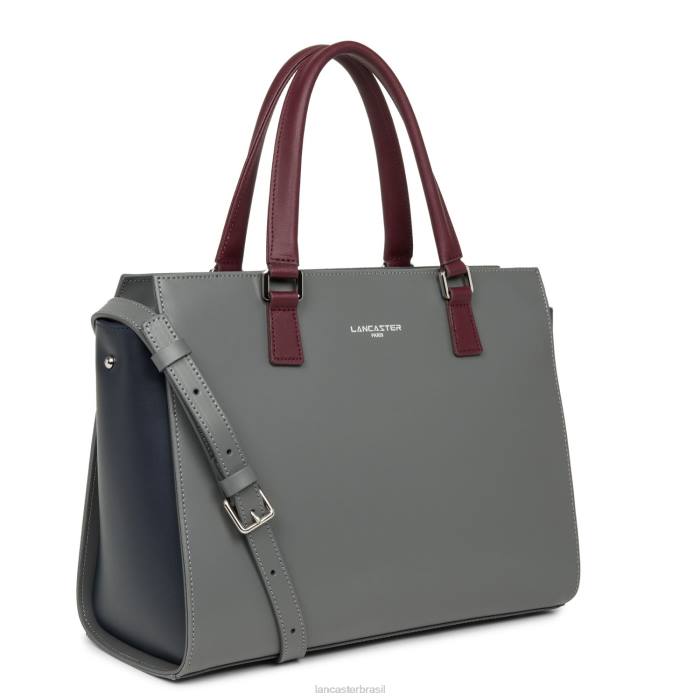 mulheres Lancaster Paris gris bleu fonce-bordeaux bolsa grande lisa RBF43150