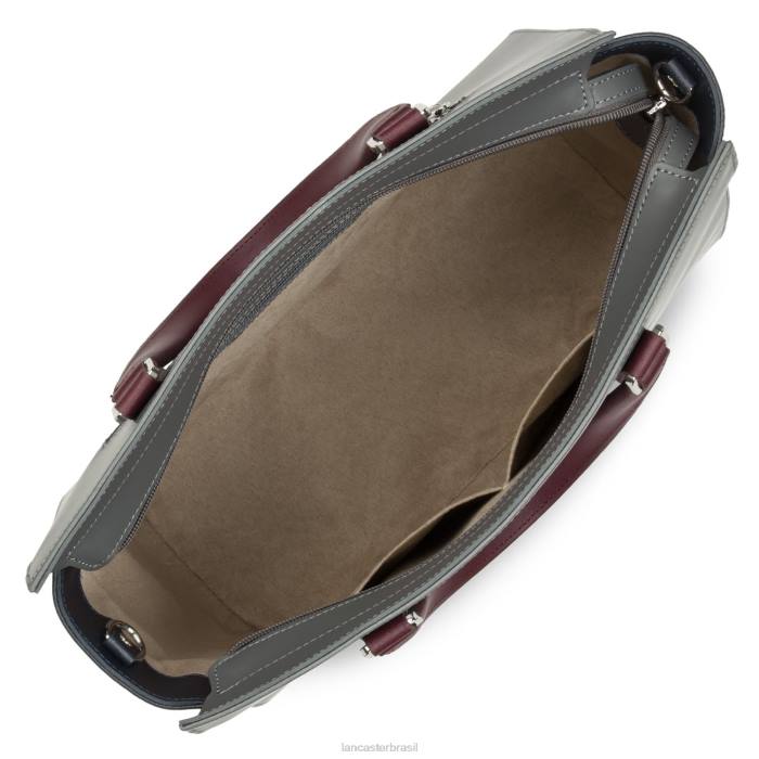 mulheres Lancaster Paris gris bleu fonce-bordeaux bolsa grande lisa RBF43150