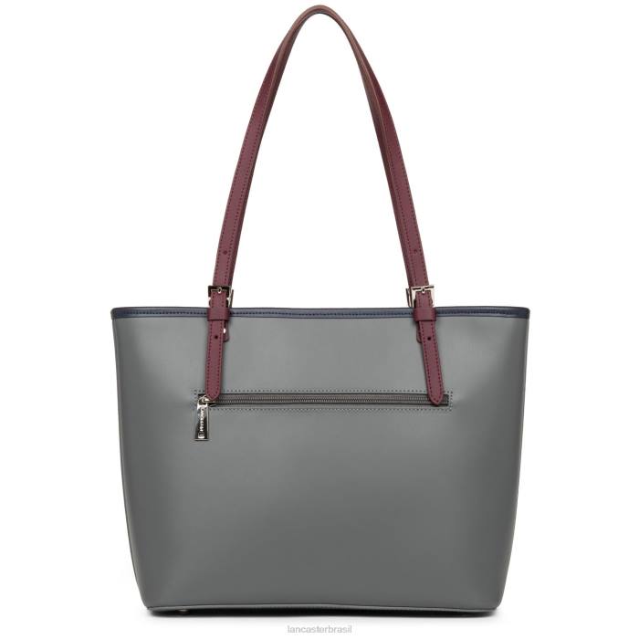 mulheres Lancaster Paris gris bleu fonce-bordeaux m sacola lisa RBF43115