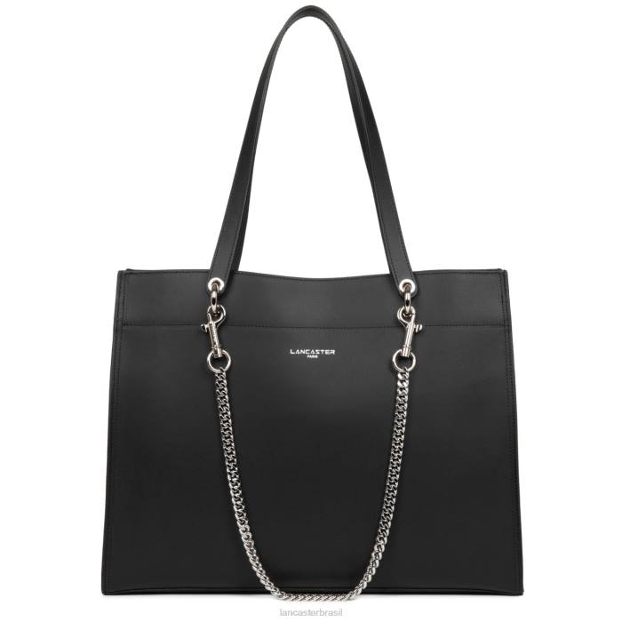 mulheres Lancaster Paris noir com champanhe bolsa tote grande pur & element city RBF44181
