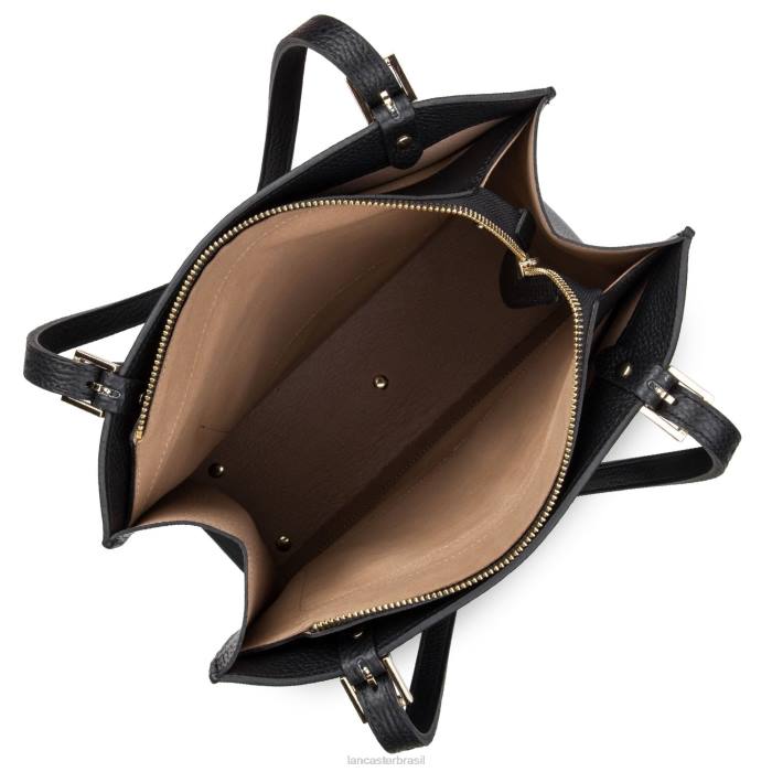 mulheres Lancaster Paris noir nu bolsa tote foulonne dupla RBF43360